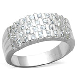 Silver 925 Sterling Silver Ring with AAA Grade CZ  in Clear