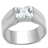 Silver 925 Sterling Silver Ring with AAA Grade CZ  in Clear