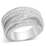 Silver 925 Sterling Silver Ring with AAA Grade CZ  in Clear