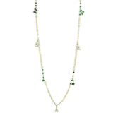 Matte Gold 925 Sterling Silver Necklace with Synthetic Turquoise in Multi Color