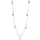Matte Gold 925 Sterling Silver Necklace with Semi-Precious Turquoise in Emerald