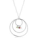Silver 925 Sterling Silver Necklace with Synthetic Jade in Multi Color