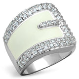 Rhodium 925 Sterling Silver Ring with AAA Grade CZ  in Clear