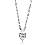 Rhodium 925 Sterling Silver Chain Pendant with AAA Grade CZ  in Clear