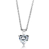 Rhodium 925 Sterling Silver Chain Pendant with AAA Grade CZ  in Clear