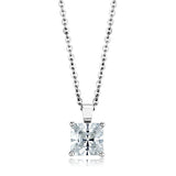 Rhodium 925 Sterling Silver Chain Pendant with AAA Grade CZ  in Clear