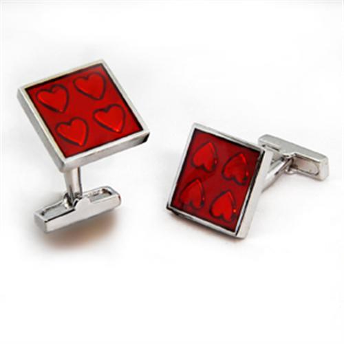 Rhodium Brass Cufflink with Epoxy  in Siam