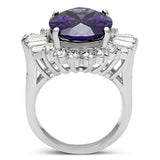Silver 925 Sterling Silver Ring with AAA Grade CZ  in Amethyst