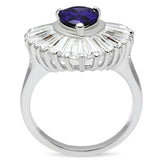 Silver 925 Sterling Silver Ring with AAA Grade CZ  in Tanzanite