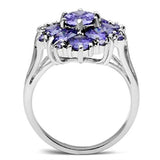Silver 925 Sterling Silver Ring with AAA Grade CZ  in Tanzanite
