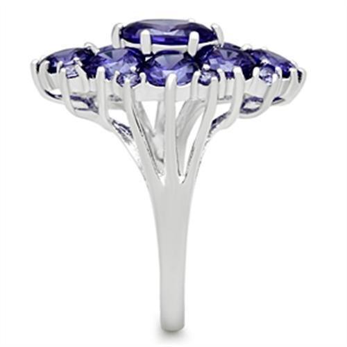 Silver 925 Sterling Silver Ring with AAA Grade CZ  in Tanzanite