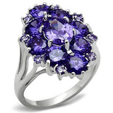 Silver 925 Sterling Silver Ring with AAA Grade CZ  in Tanzanite