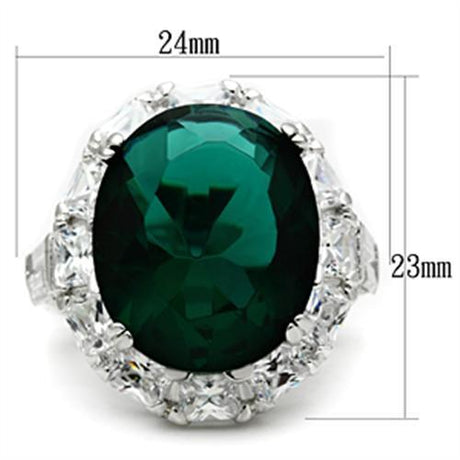 Silver 925 Sterling Silver Ring with Synthetic Synthetic Glass in Blue Zircon