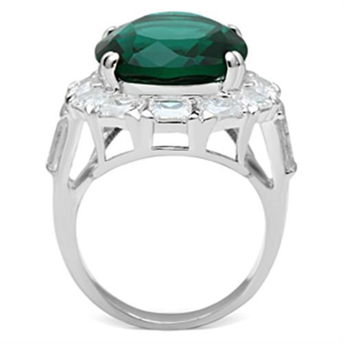 Silver 925 Sterling Silver Ring with Synthetic Synthetic Glass in Blue Zircon