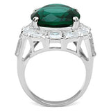 Silver 925 Sterling Silver Ring with Synthetic Synthetic Glass in Blue Zircon