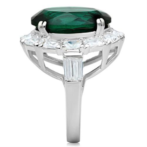 Silver 925 Sterling Silver Ring with Synthetic Synthetic Glass in Blue Zircon