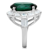 Silver 925 Sterling Silver Ring with Synthetic Synthetic Glass in Blue Zircon