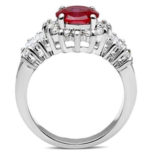 Silver 925 Sterling Silver Ring with AAA Grade CZ  in Ruby