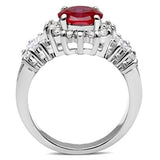 Silver 925 Sterling Silver Ring with AAA Grade CZ  in Ruby