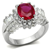 Silver 925 Sterling Silver Ring with AAA Grade CZ  in Ruby