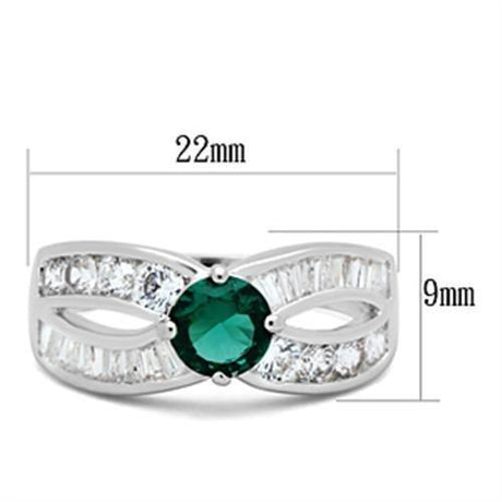 Silver 925 Sterling Silver Ring with Synthetic Synthetic Glass in Blue Zircon