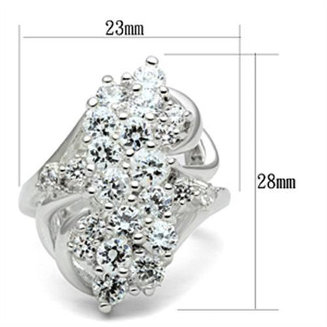 Silver 925 Sterling Silver Ring with AAA Grade CZ  in Clear