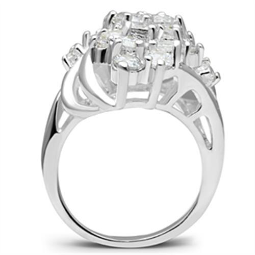 Silver 925 Sterling Silver Ring with AAA Grade CZ  in Clear