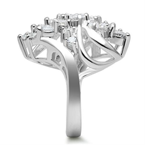 Silver 925 Sterling Silver Ring with AAA Grade CZ  in Clear