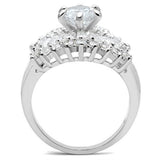 Silver 925 Sterling Silver Ring with AAA Grade CZ  in Clear