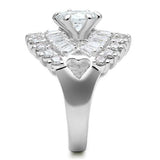 Silver 925 Sterling Silver Ring with AAA Grade CZ  in Clear