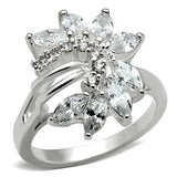 Silver 925 Sterling Silver Ring with AAA Grade CZ  in Clear