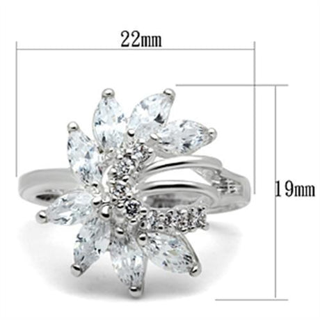 Silver 925 Sterling Silver Ring with AAA Grade CZ  in Clear