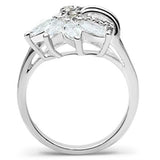 Silver 925 Sterling Silver Ring with AAA Grade CZ  in Clear