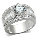 Silver 925 Sterling Silver Ring with AAA Grade CZ  in Clear