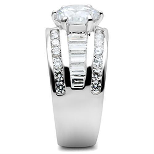 Silver 925 Sterling Silver Ring with AAA Grade CZ  in Clear