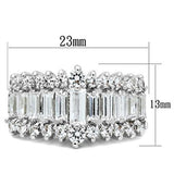 Silver 925 Sterling Silver Ring with AAA Grade CZ  in Clear