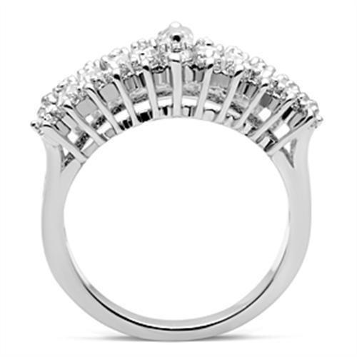 Silver 925 Sterling Silver Ring with AAA Grade CZ  in Clear