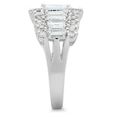 Silver 925 Sterling Silver Ring with AAA Grade CZ  in Clear
