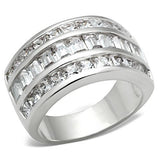Silver 925 Sterling Silver Ring with AAA Grade CZ  in Clear