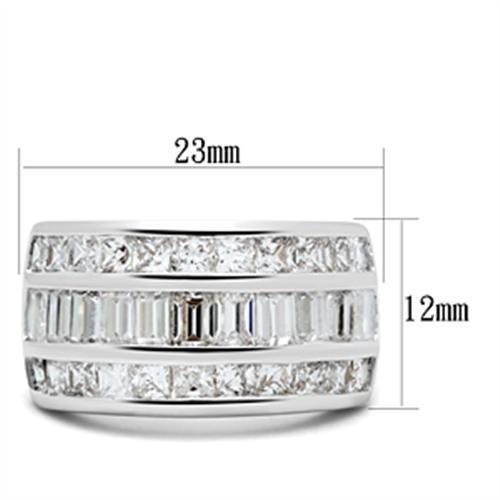 Silver 925 Sterling Silver Ring with AAA Grade CZ  in Clear