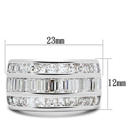 Silver 925 Sterling Silver Ring with AAA Grade CZ  in Clear