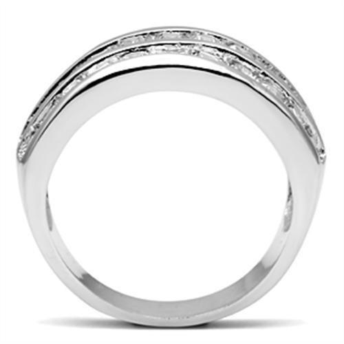 Silver 925 Sterling Silver Ring with AAA Grade CZ  in Clear