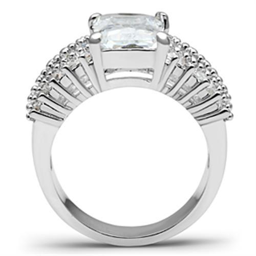 Silver 925 Sterling Silver Ring with AAA Grade CZ  in Clear