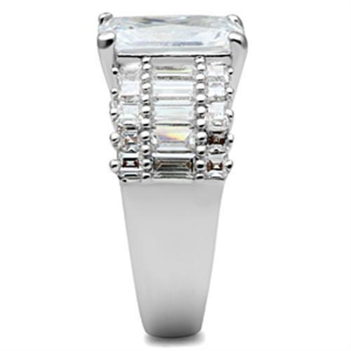 Silver 925 Sterling Silver Ring with AAA Grade CZ  in Clear