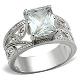 Silver 925 Sterling Silver Ring with AAA Grade CZ  in Clear