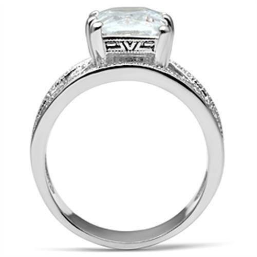Silver 925 Sterling Silver Ring with AAA Grade CZ  in Clear