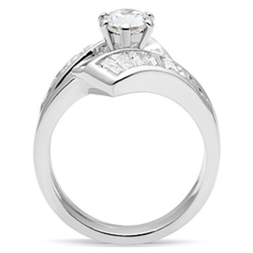 Silver 925 Sterling Silver Ring with AAA Grade CZ  in Clear