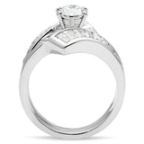 Silver 925 Sterling Silver Ring with AAA Grade CZ  in Clear