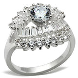 Silver 925 Sterling Silver Ring with AAA Grade CZ  in Clear