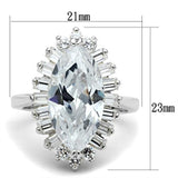 Silver 925 Sterling Silver Ring with AAA Grade CZ  in Clear